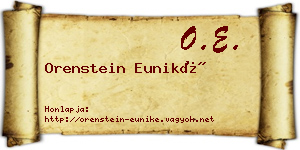 Orenstein Euniké névjegykártya